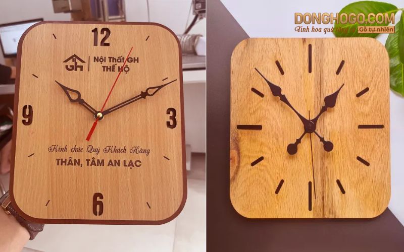 Địa chỉ mua đồng hồ gỗ vuông uy tín – Donghogo.com