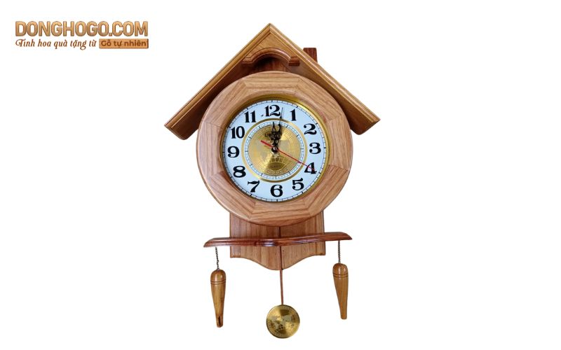 Đồng hồ gỗ tròn quả lắc